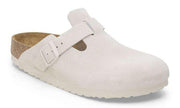Birkenstock Boston Soft Footbed Suede Leather Narrow 'Antique White'