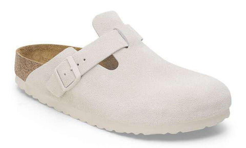 Birkenstock Boston Soft Footbed Suede Leather Narrow 'Antique White'