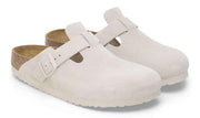 Birkenstock Boston Soft Footbed Suede Leather Narrow 'Antique White'
