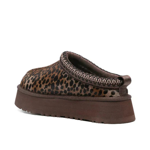 Tazz Caspian leopard-print platform mules