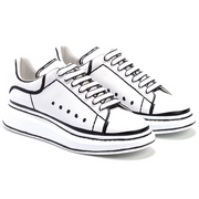 Sale! Alexander Mcqueen Oversized – White Black Outline