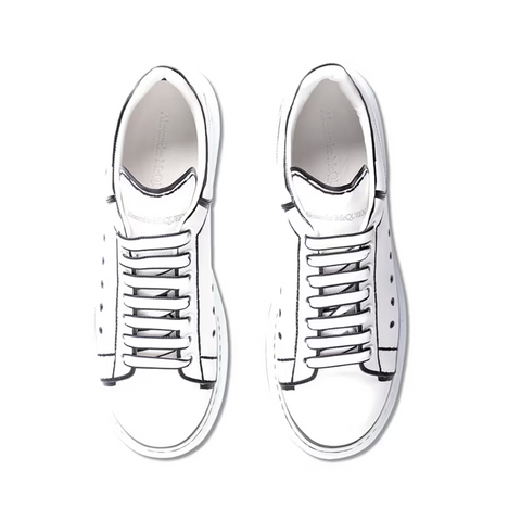 Alexander Mcqueen Oversized – White Black Outline