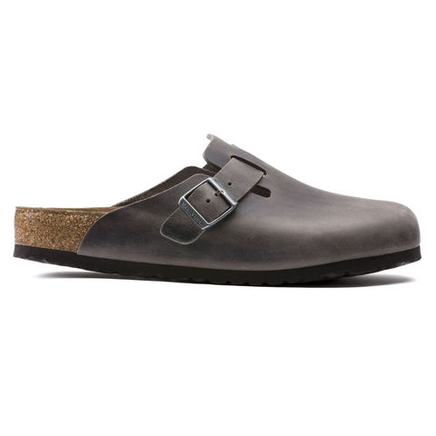 Boston Iron Grey Oiled Leather Clog