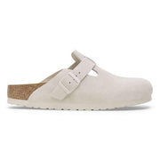 Birkenstock Boston Soft Footbed Suede Leather-White