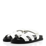 Hermes  Calfskin Womens Chypre Sandals White