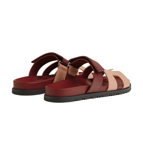 Hermes  Suede Goatskin Womens Chypre Sandals  Nude