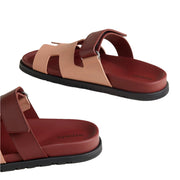Hermes  Suede Goatskin Womens Chypre Sandals  Nude