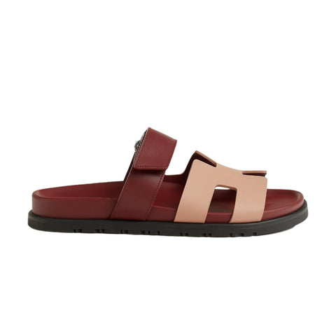Hermes  Suede Goatskin Womens Chypre Sandals  Nude