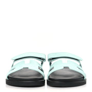 Hermes  Epsom Womens Chypre Sandals 39 Bleu Cristaux
